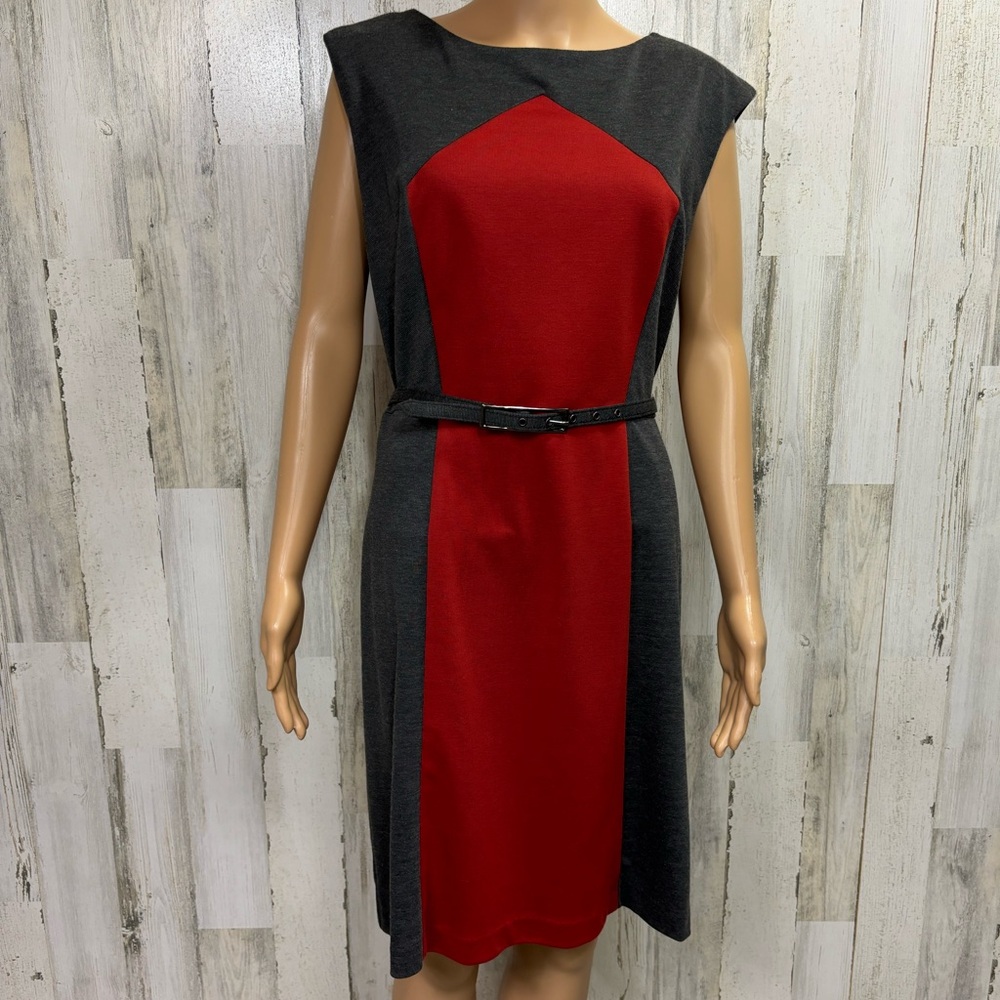 Studio I Plus Size Belted Sheath‎ Dress